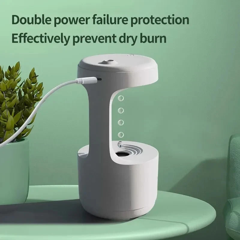 Air Humidifier Anti-Gravity Funny Water Droplets Ultrasonic Cool Mist Maker Fogger Diffuser with LED Display for Home Office