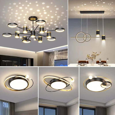 Collection of modern chandeliers for home decor with various styles and designs showcased.