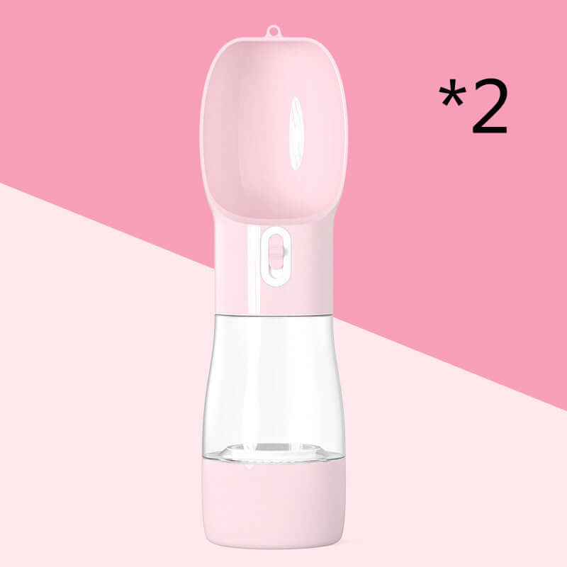 Traveling Out Portable Dog Water Dispenser in pink color, perfect for outdoor activities.