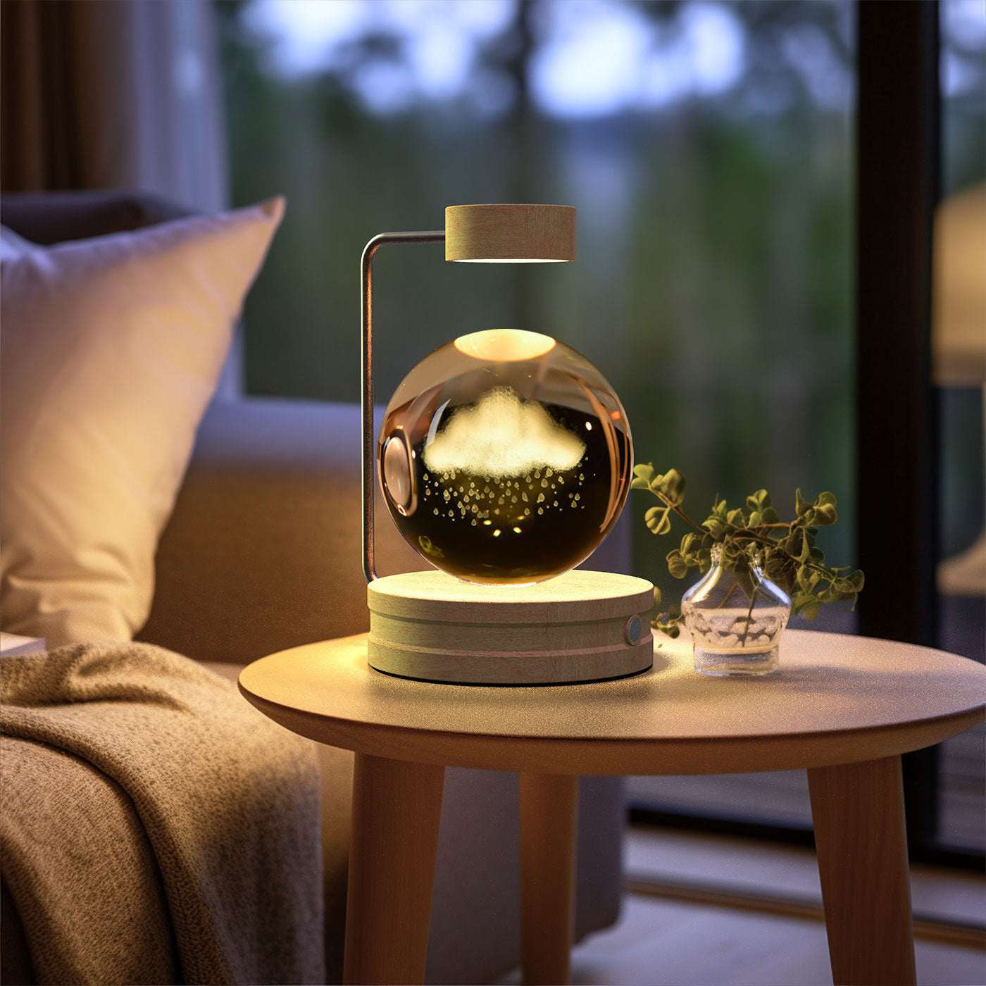 Crystal Ball Cosmic Dinosaur Indoor Night Light USB Power Warm Bedside Light Birthday Gift Night Lamp - Nexa Home