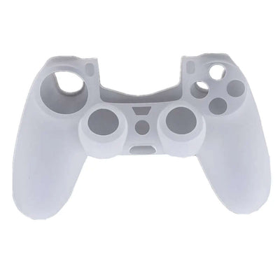 PS4 Controller Skin Silicone Rubber Protective Grip Case for Playstation 4 Wireless Dualshock Game Controllers in white color.