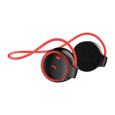 Bluetooth Headphones Bone Conduction Headphones Handsfree Call Headsets with red accents and built-in controls.