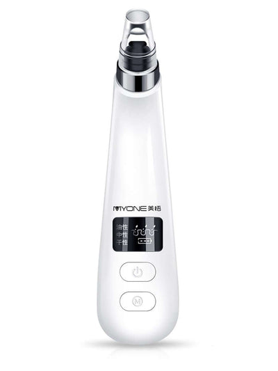 Electric blackhead artifact with digital display and suction tip for facial cleansing.