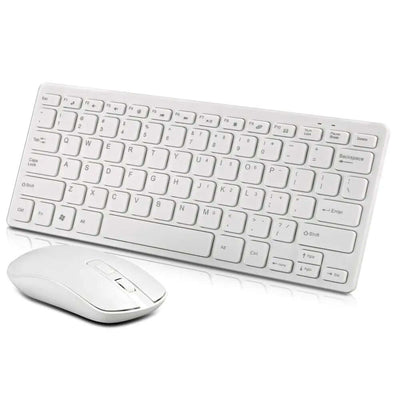 Wireless Keyboard And Mouse Set Chocolate - Wireless keyboard and mouse in sleek white design perfect for home and office use.