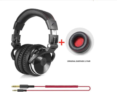 Stereo headphones with mic featuring cushioned ear pads and detachable audio cable.