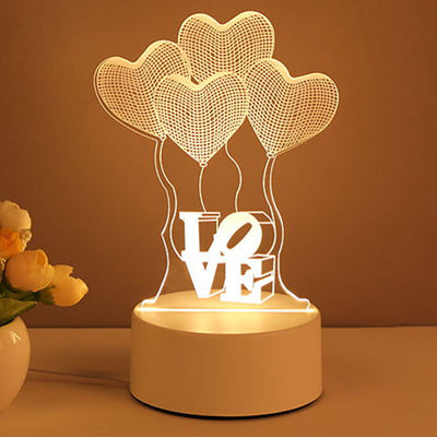 3D Lamp Acrylic USB LED Night Lights Neon Sign Lamp Xmas Home Decorations For Room Decor Valentines Day Gifts - Nexa Home