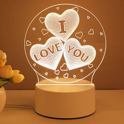 3D Lamp Acrylic USB LED Night Lights Neon Sign Lamp Xmas Home Decorations For Room Decor Valentines Day Gifts - Nexa Home