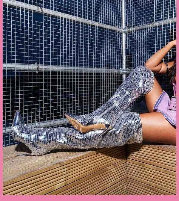 Over-the-knee Boots Women - Fashionable Sequins Style