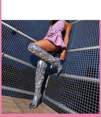 Over-the-knee Boots Women - Fashionable Sequins Style