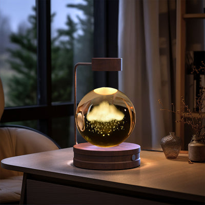 Crystal Ball Cosmic Dinosaur Indoor Night Light USB Power Warm Bedside Light Birthday Gift Night Lamp - Nexa Home