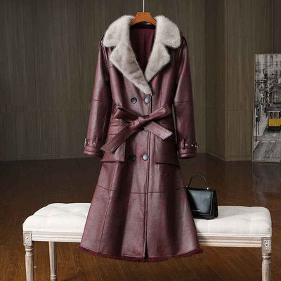 Rabbit Fur Women's Jacket - Stylish All-in-One Suit