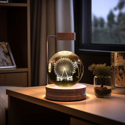 Crystal Ball Cosmic Dinosaur Indoor Night Light USB Power Warm Bedside Light Birthday Gift Night Lamp - Nexa Home