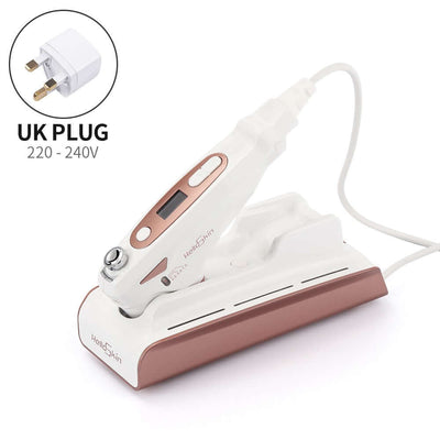 Home V Face Lifting Ultrasonic Knife Lifting Anti-aging Beauty Instrument with UK plug and charging base.