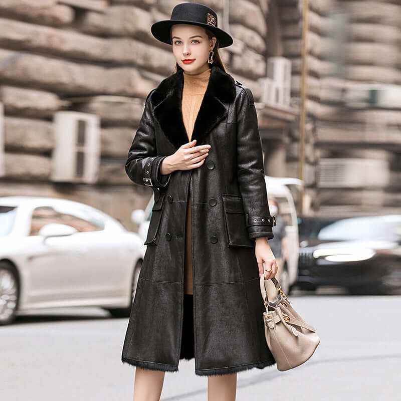Rabbit Fur Women's Jacket - Stylish All-in-One Suit