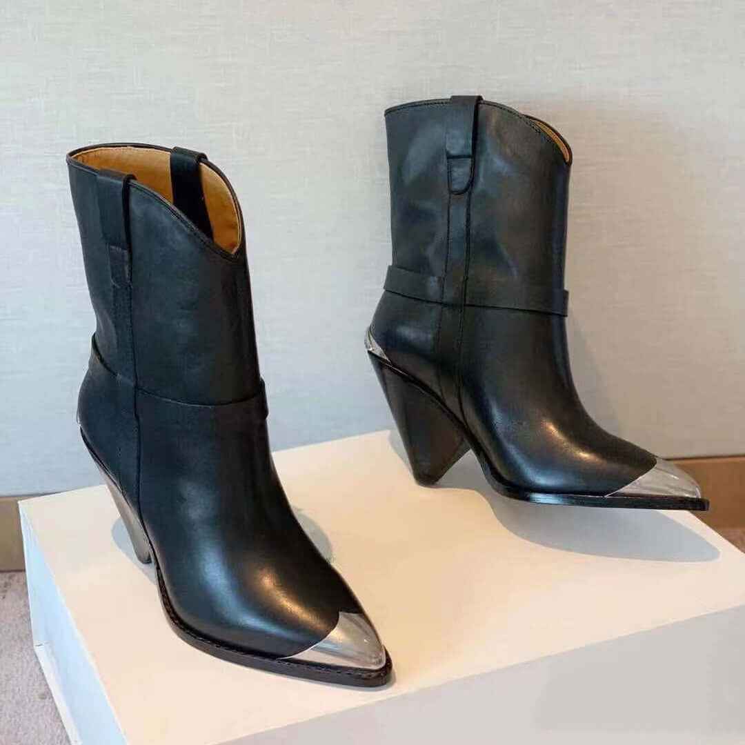 Boots Women - New High Heel Low Tube Pointed Toe