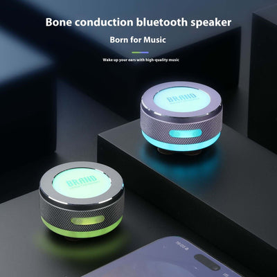 Small Wireless Bone Conduction Speakers Bluetooth Vibration Speaker With Color LED Light Portable Surface Adsorption Speaker