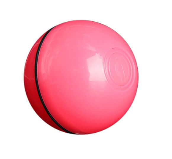 LED Laser Electronic Rolling Pet Funny Cat Toy Ball in bright pink color.