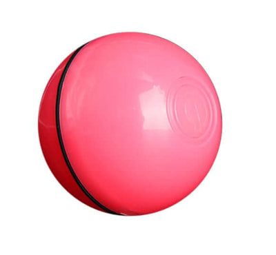 LED Laser Electronic Rolling Pet Funny Cat Toy Ball in bright pink color.