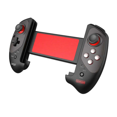 Red Bat Wireless Bluetooth Gaming Stretching Controller, black game controller with red center.