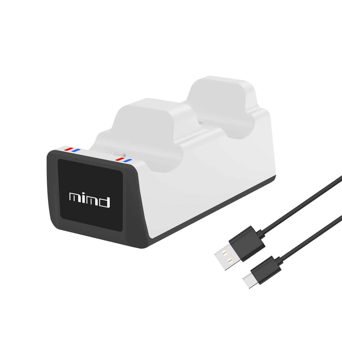 PS5 Wireless Controller Dual Charge PS5 Game Controller dock charger with USB cable for charging two controllers simultaneously.