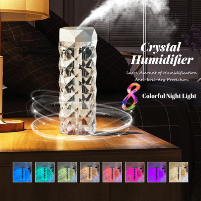 Crystal Lamp Air Humidifier Color Night Light Touch Lamp With Cool Mist Maker Fogger LED Atmosphere Room Decoration Home Decor Lights - Nexa Home