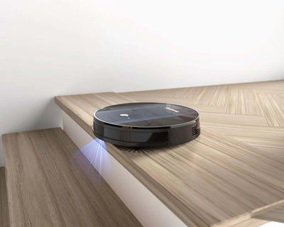 Geek Smart Robot Vacuum Cleaner G6 Plus, Ultra-Thin, 1800Pa Strong Suction, Automatic Self-Charging, Wi-Fi Connectivity, App Control on stairs.