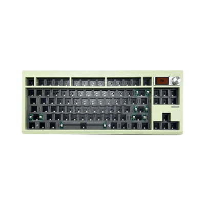 DIY Mechanical Keyboard Kit With Knob Supports Hot Swap RGB Backlight - top view of keyboard kit in light color.