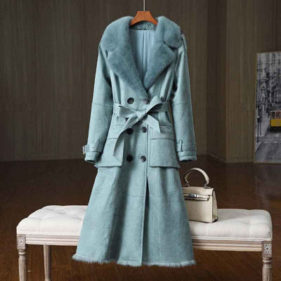 Rabbit Fur Women's Jacket - Stylish All-in-One Suit
