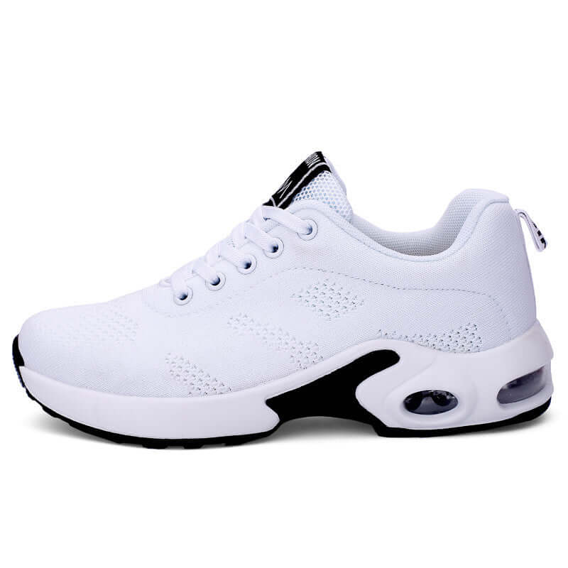 Casual Shoes Breathable Lightweight Mother Shoes Lace-up Cushioned Sneakers Women - White sport casual shoes for women.