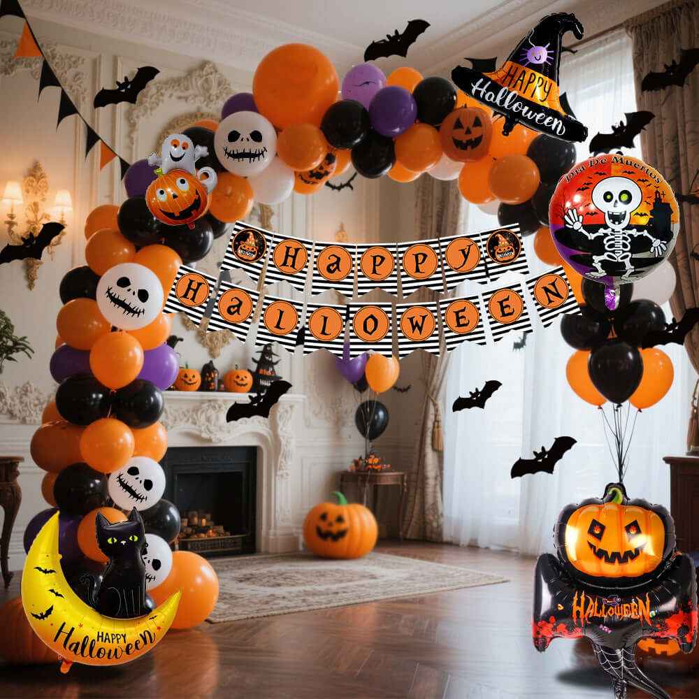 Halloween Hanging Flag Balloon Set Party Decoration Supplies