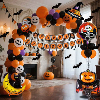 Halloween Hanging Flag Balloon Set Party Decoration Supplies