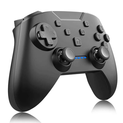Wireless Wake-up Burst SwitchPRO Bluetooth Transparent Lighted Gamepad in sleek black design with illuminated features.