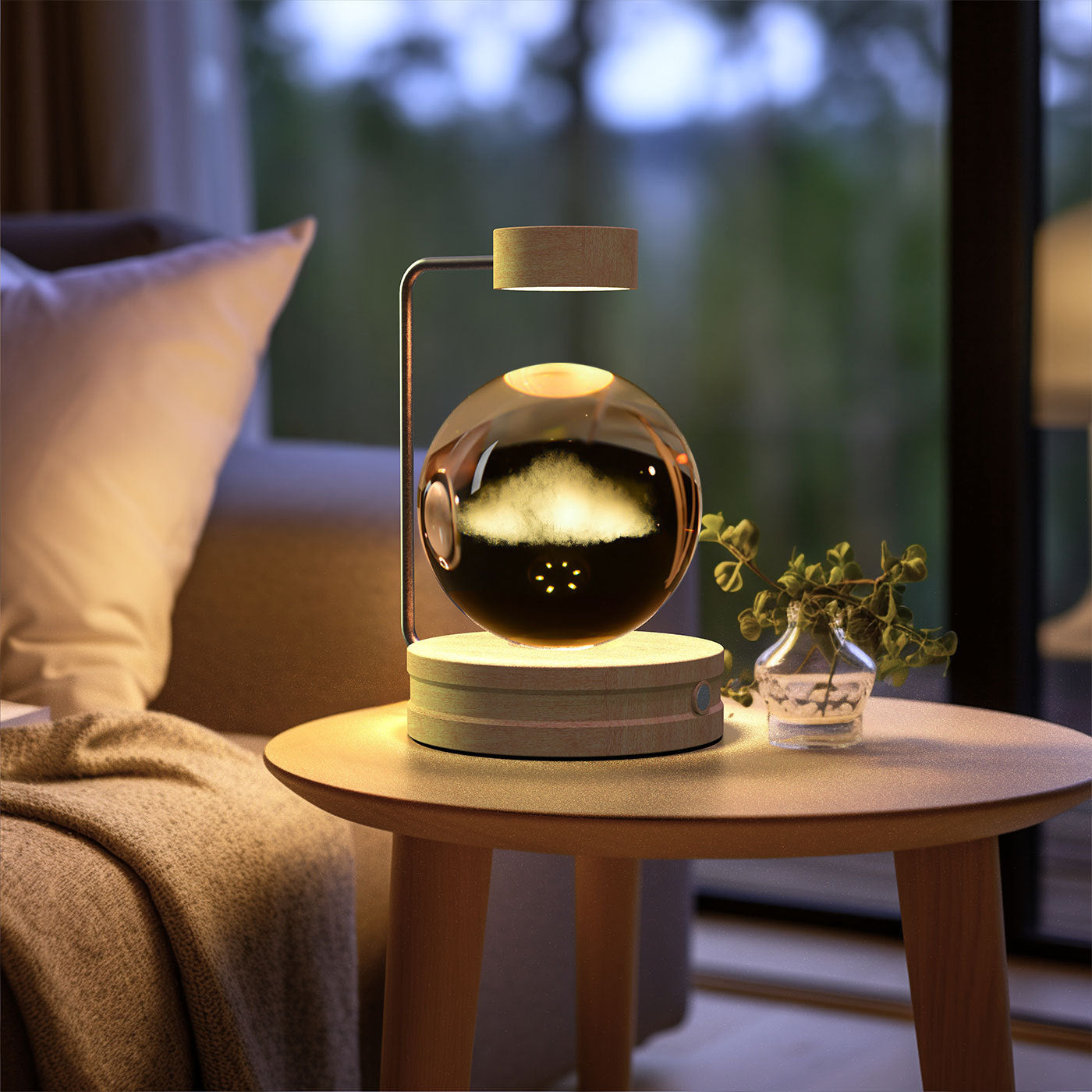 Crystal Ball Cosmic Dinosaur Indoor Night Light USB Power Warm Bedside Light Birthday Gift Night Lamp - Nexa Home