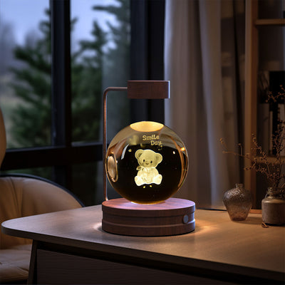 Crystal Ball Cosmic Dinosaur Indoor Night Light USB Power Warm Bedside Light Birthday Gift Night Lamp - Nexa Home