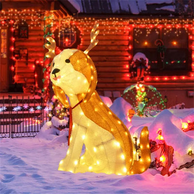 Christmas Dog Decorations With LED Lights, Christmas Decorations