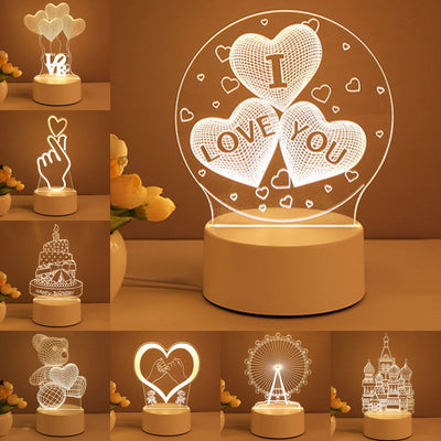 3D Lamp Acrylic USB LED Night Lights Neon Sign Lamp Xmas Home Decorations For Room Decor Valentines Day Gifts - Nexa Home