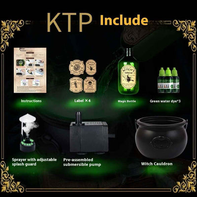 Halloween Black Wizard Bowl Magic Float Bottle And Diffuser Indoor Home Bar Magic Party Horror Ghost Props Halloween Decoration