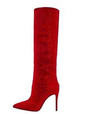 Boots Women: Stylish Pointed Toe Stiletto Rhinestone