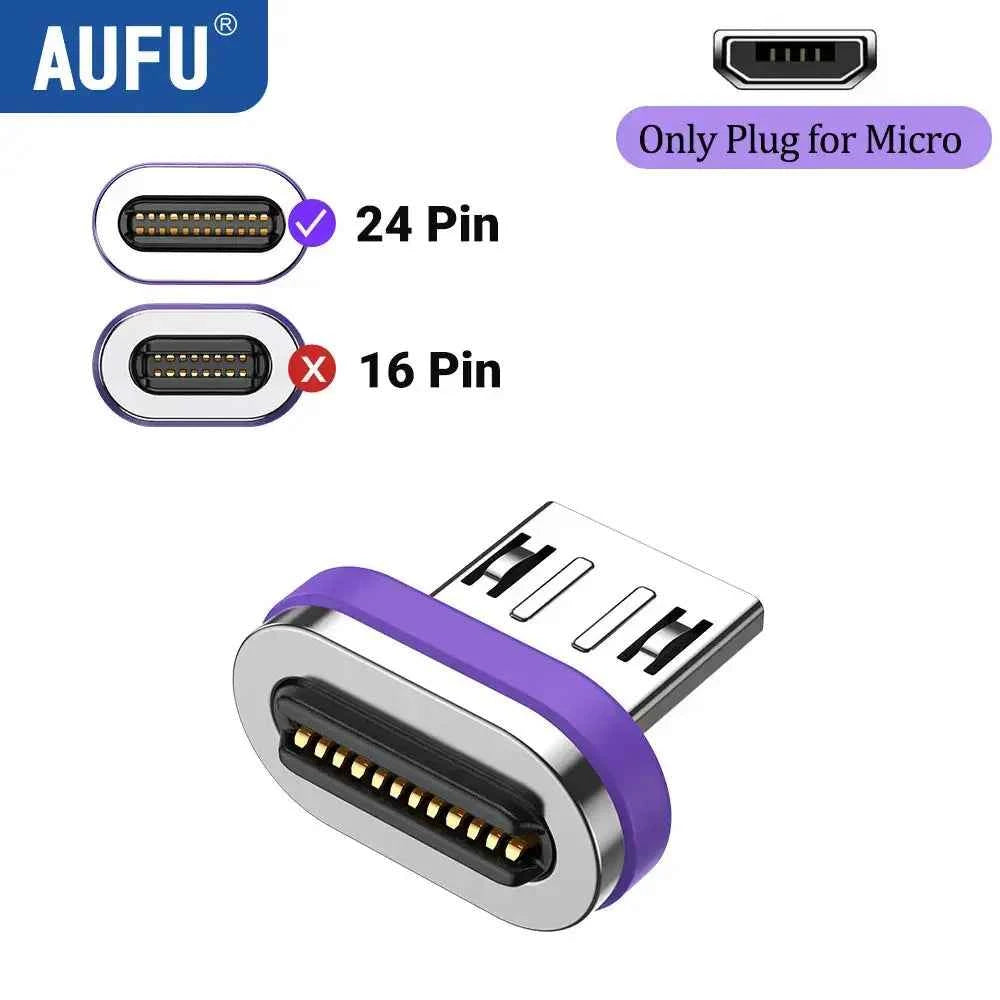 AUFU USB4.0 Magnetic Adapter 24Pin 240W USB C To Type C 40Gbp Fast charge USB C Female Converter 8K USB OTG Adapter Thunderbolt3