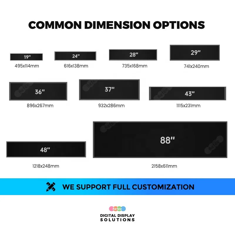 Ultra Wide Stretched Bar Display Monitor Lcd Advertising Screen Shelf Edge For Supermarket