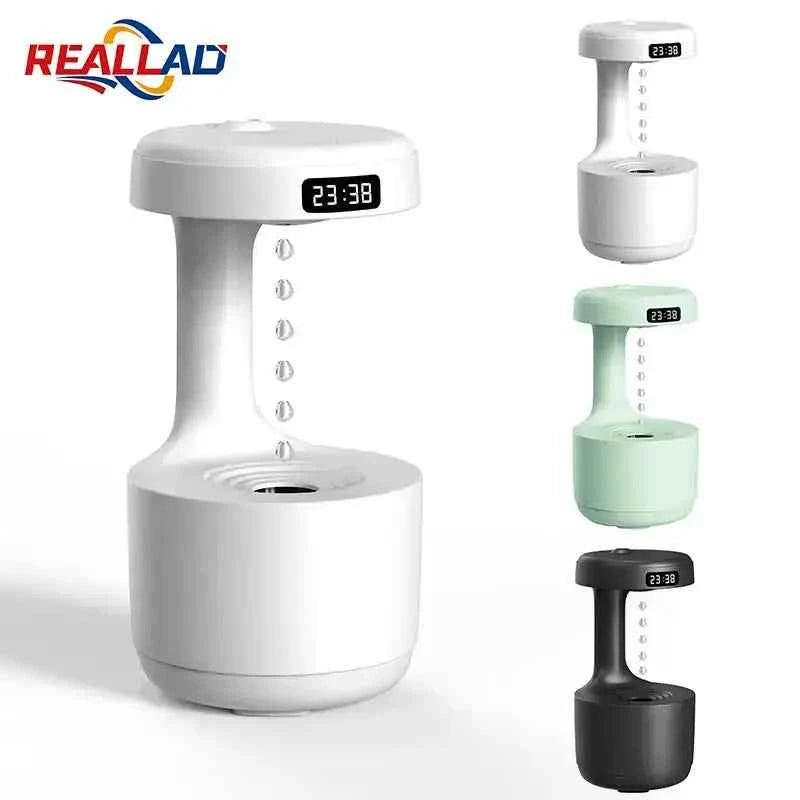 Air Humidifier Diffuser - Anti-Gravity Funny Water Droplets Ultrasonic Cool Mist Maker Fogger with LED Display for Home Office