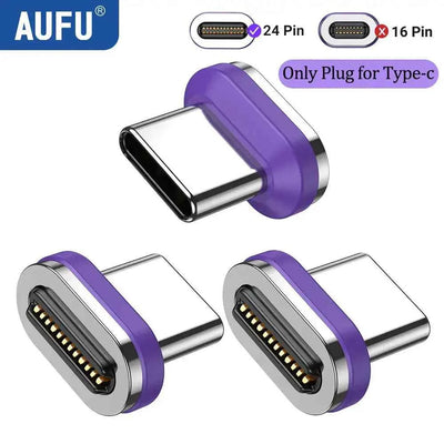 AUFU USB4.0 Magnetic Adapter 24Pin 240W USB C To Type C 40Gbp Fast charge USB C Female Converter 8K USB OTG Adapter Thunderbolt3