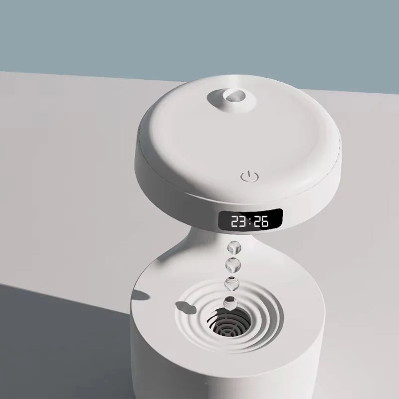 Air Humidifier Anti-Gravity Funny Water Droplets Ultrasonic Cool Mist Maker Fogger Diffuser with LED Display for Home Office