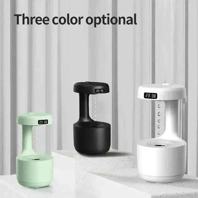 Air Humidifier Diffuser - Anti-Gravity Funny Water Droplets Ultrasonic Cool Mist Maker Fogger with LED Display for Home Office