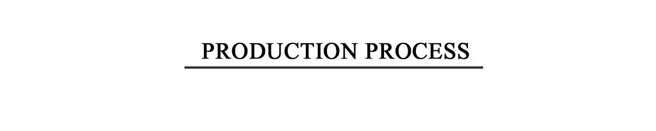 Text image displaying the phrase 'PRODUCTION PROCESS' in a bold font.