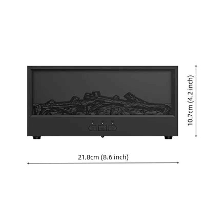 Creative Simulation 3D Retro Fireplace Flame Diffuser Desktop Home Remote Control Simulation Charcoal Fireplace Humidifier