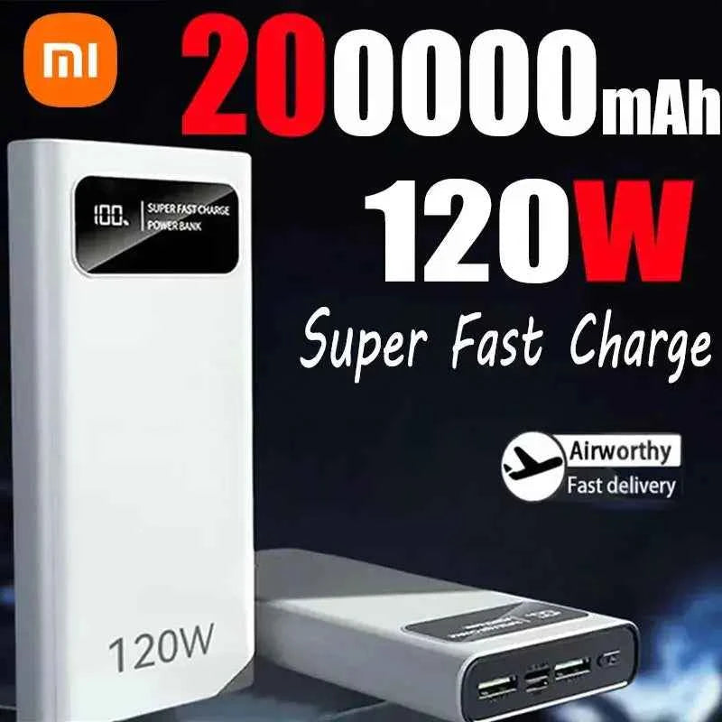 Xiaomi 120W 200000mAh Power Bank Super Fast Charging Battery High Capacity Digital Display PowerBank For iPhone Huawei 2025