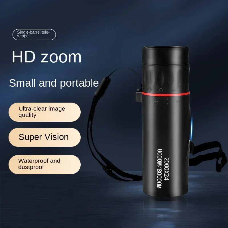 2000x24 HD Monocular Telescope Mini Portable Mobile Phone Telescope with Holder Outdoor Camping Hunting Birdwatching Telescopes