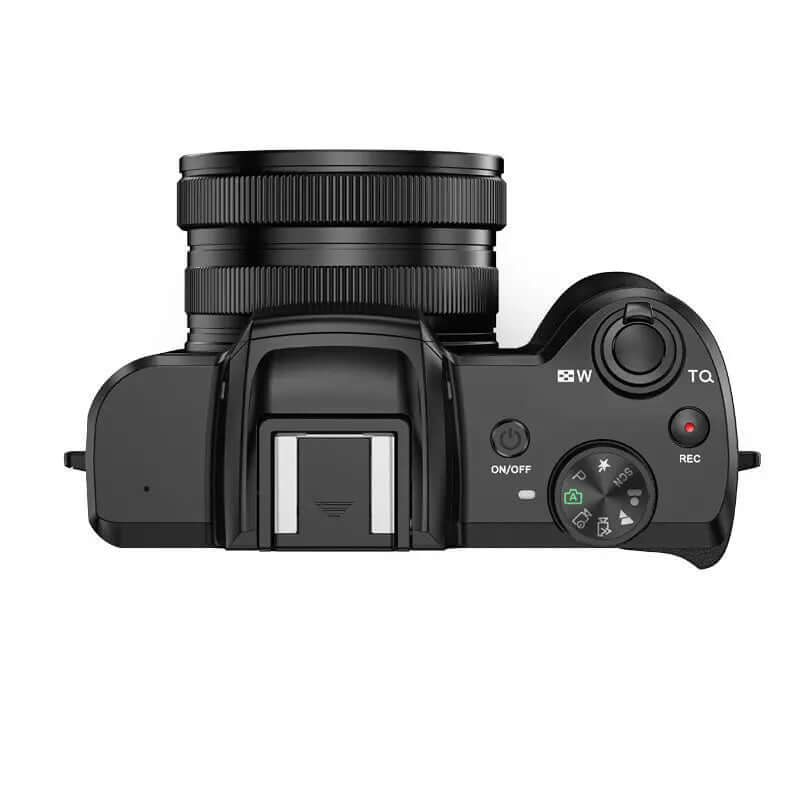 Retractable HD Digital Optical Zoom Camera Front And Rear Dual Camera top view showcasing lens and control dials.