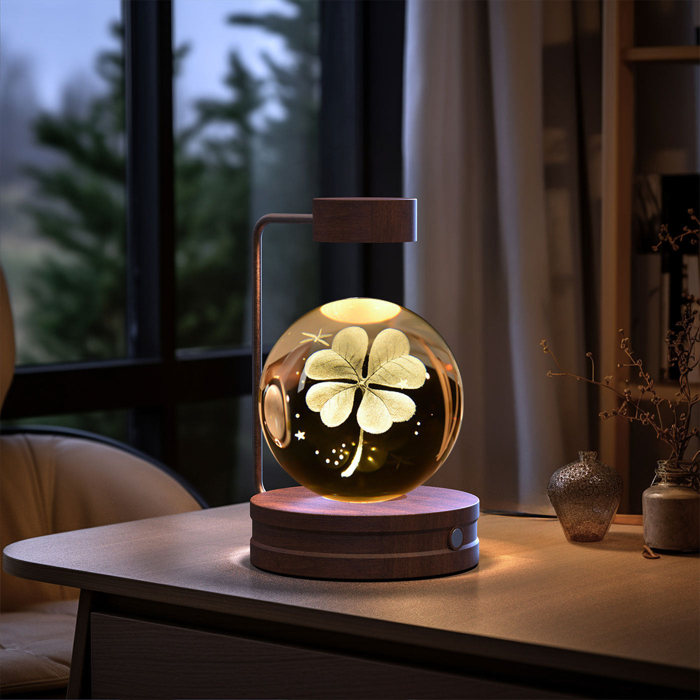 Crystal Ball Cosmic Dinosaur Indoor Night Light USB Power Warm Bedside Light Birthday Gift Night Lamp - Nexa Home